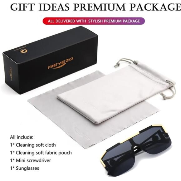 Square Oversized Sunglasses Flat Top Shield Sun Glasses for Men Women One Lens - Picture 7 of 8